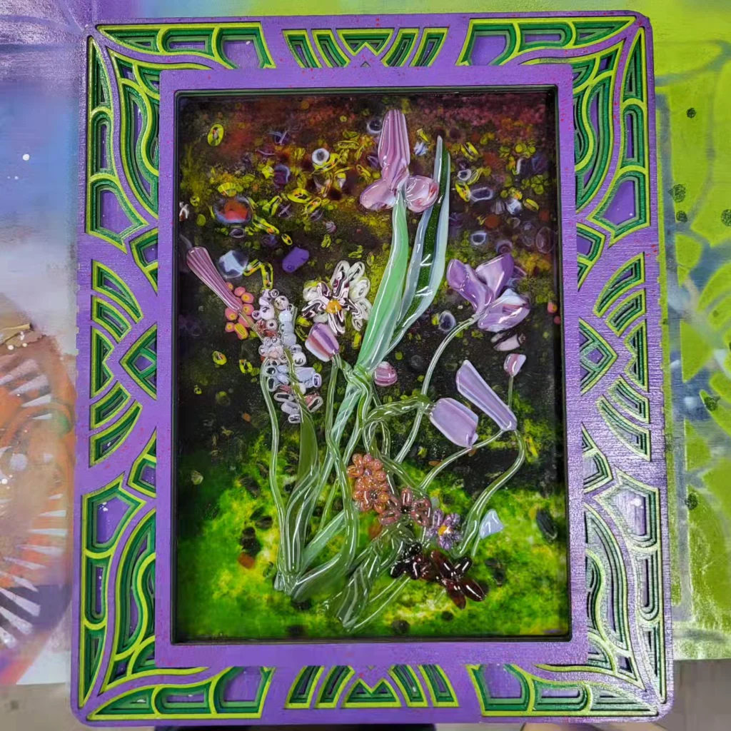Custom Glass piece framed by 789 Custom Designs