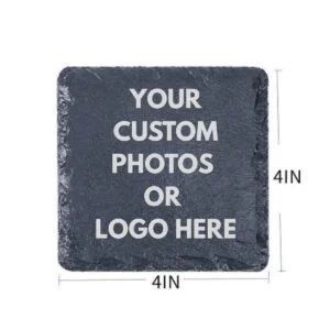 Custom Engraved Slate Coaster Set